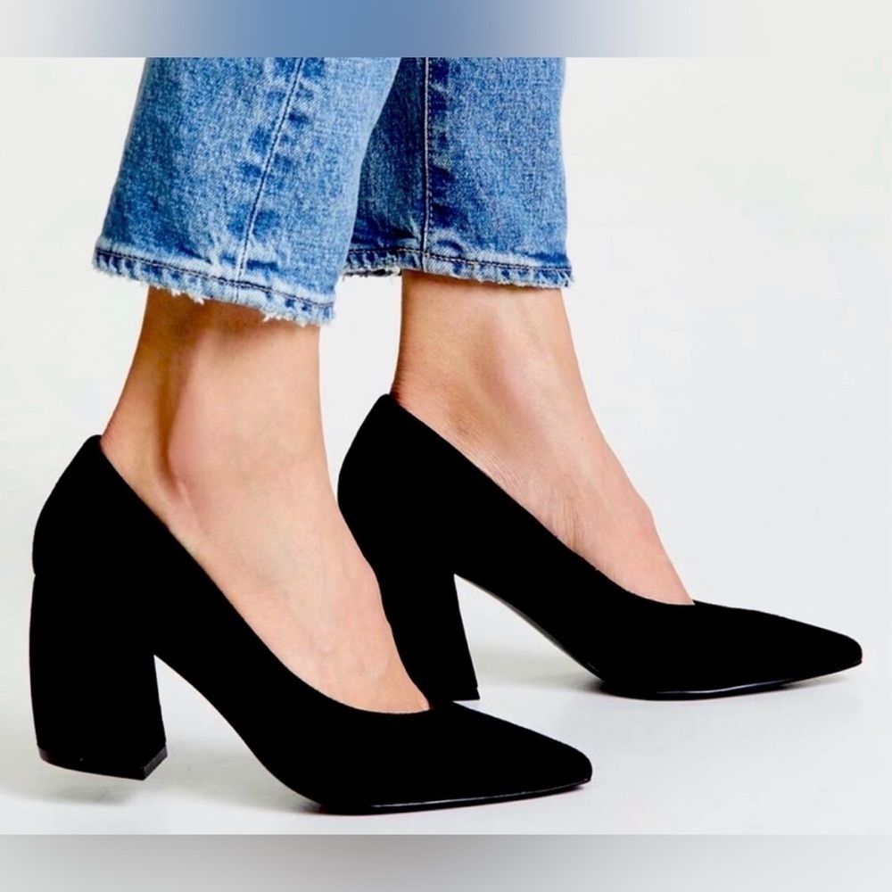 STEVEN by Steve Madden Black Suede Heels
